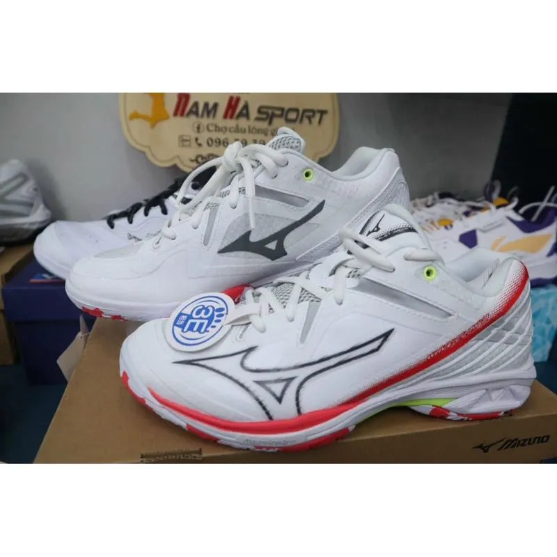 Giày Cầu Lông Mizuno Wave Claw 3 - Trắng Đỏ- Chính Hãng 0